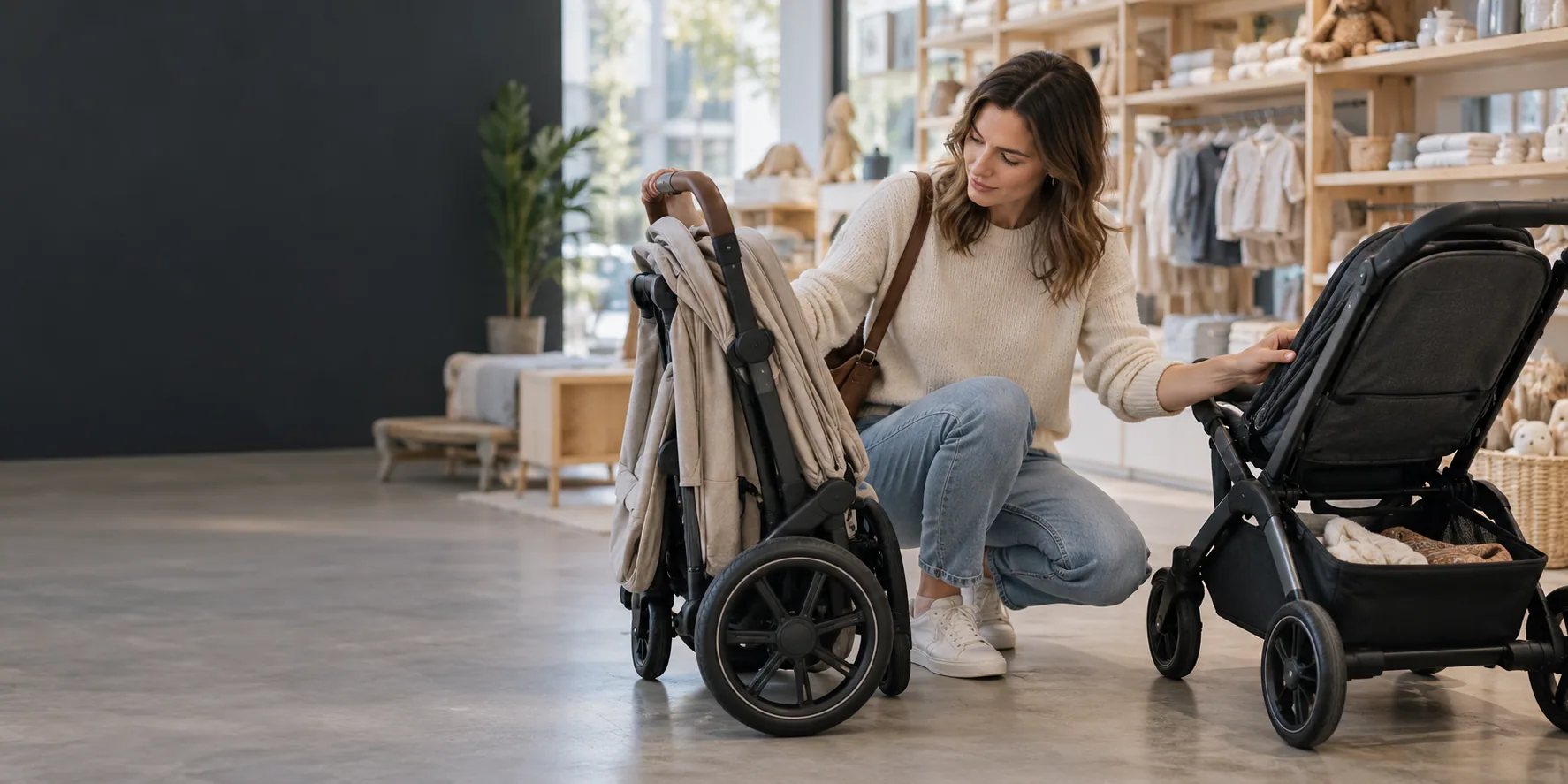 Ouder vergelijkt kinderwagens op gebruik en praktische eisen