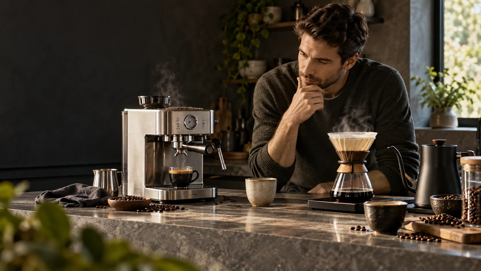 Koffieliefhebber vergelijkt zetmethoden en koffiemachines